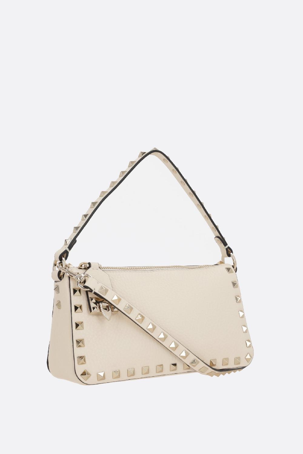 VALENTINO GARAVANI Borsa A Spalla Rockstud Small In Pelle Martellata