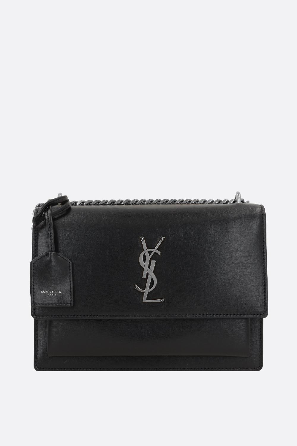 SAINT LAURENT borsa a spalla Sunset media in pelle liscia