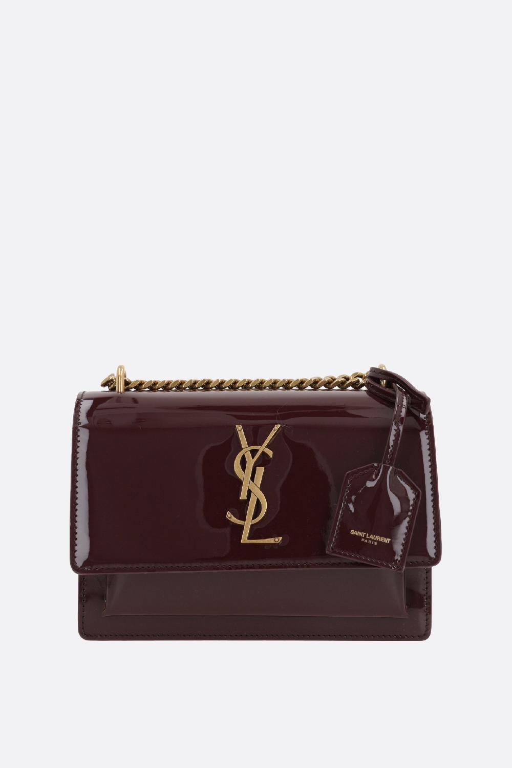 SAINT LAURENT borsa a spalla Sunset small in vernice