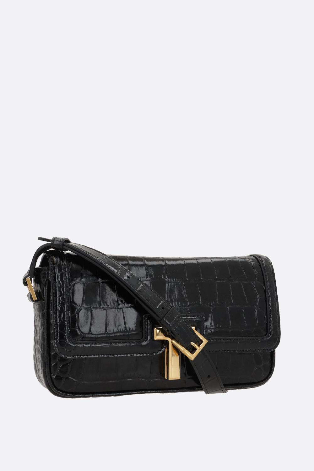 TOM FORD Borsa A Spalla T In Pelle Stampa Coccodrillo