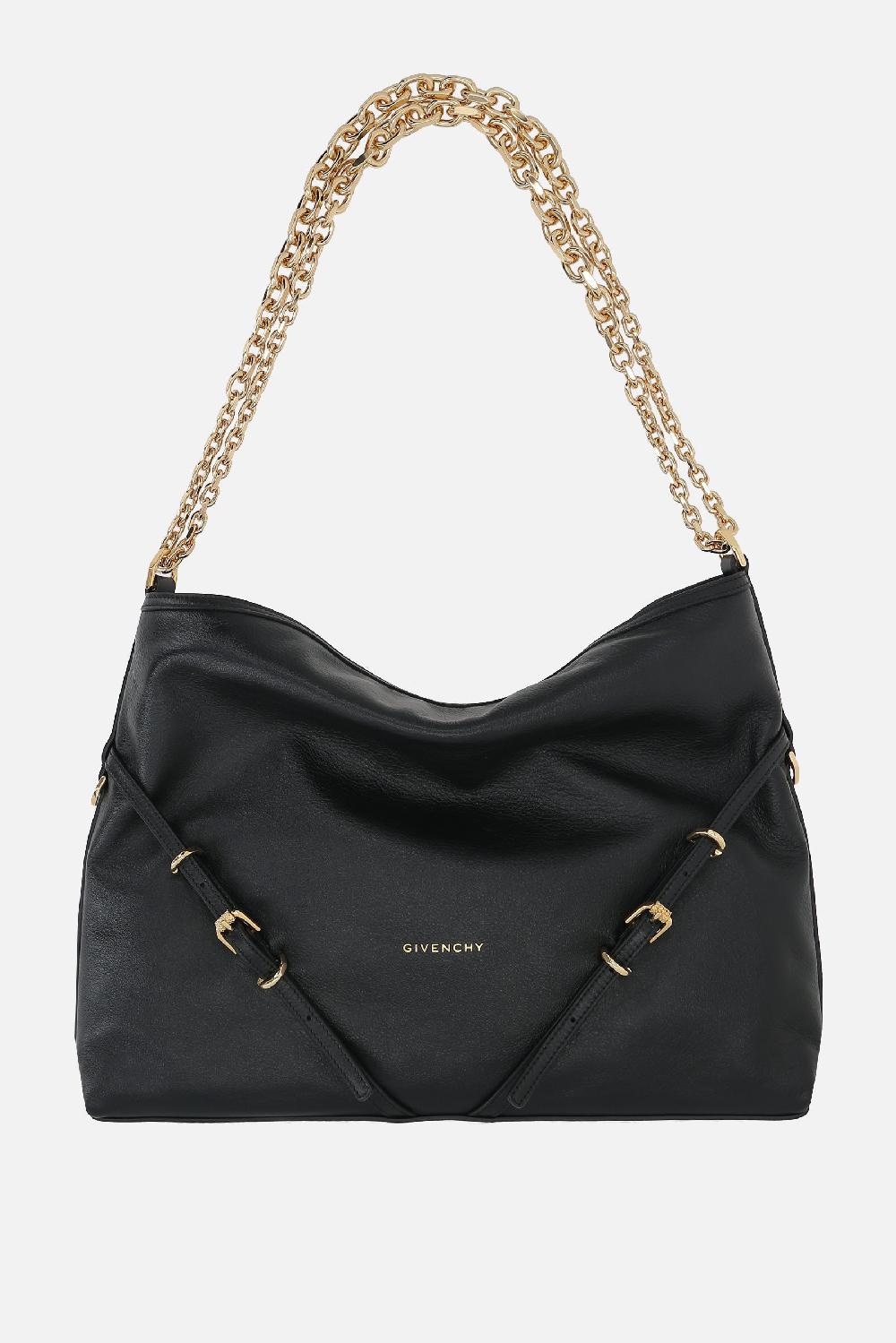 GIVENCHY borsa a spalla Voyou Chain media in pelle martellata