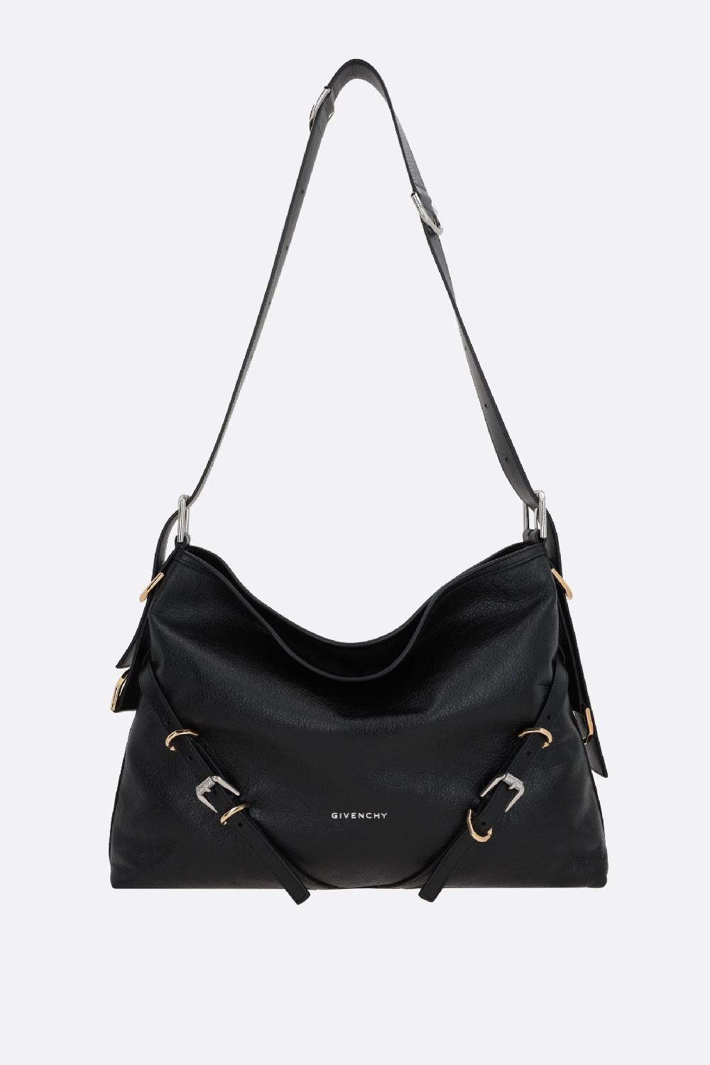 GIVENCHY borsa a spalla Voyou media in pelle martellata