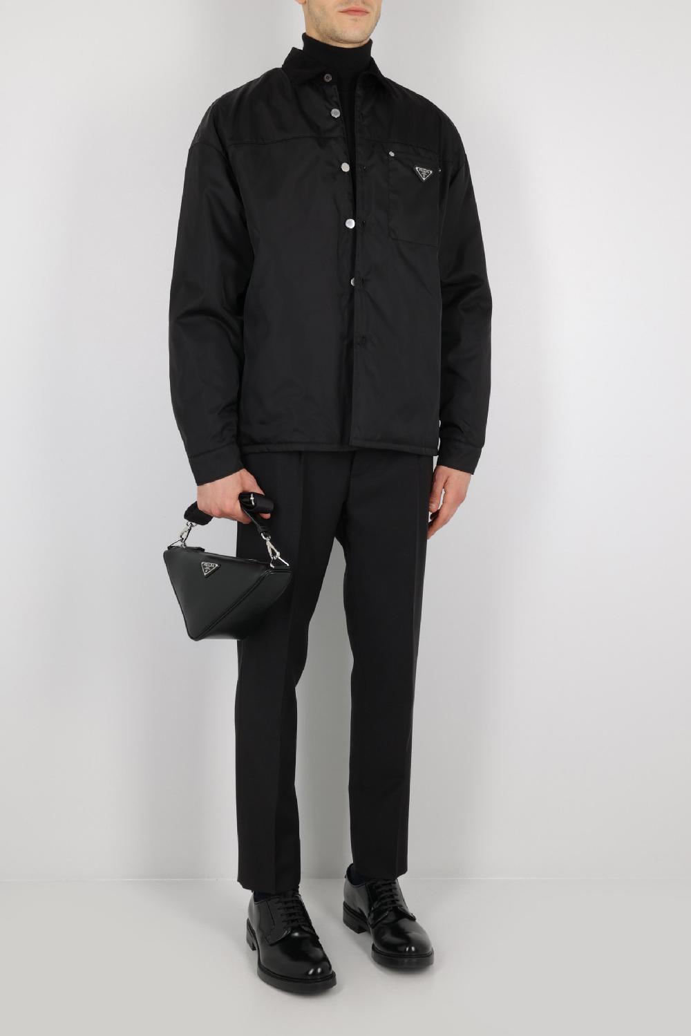 PRADA Borsa A Tracolla Prada Triangle In Pelle Liscia