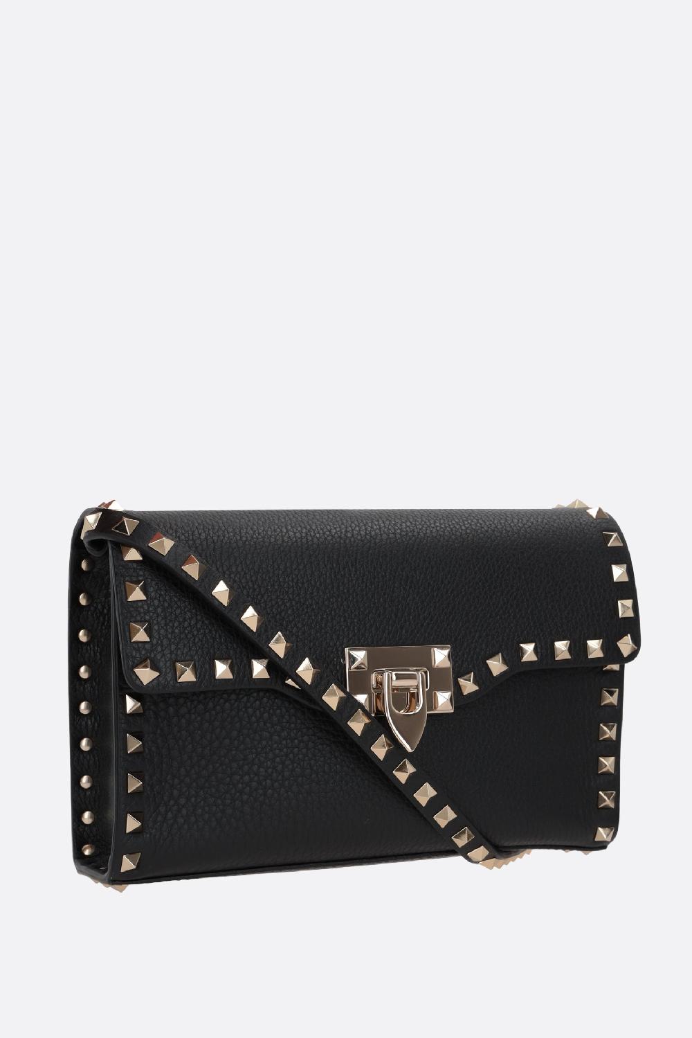 VALENTINO GARAVANI Borsa A Tracolla Rockstud Small In Pelle Martellata