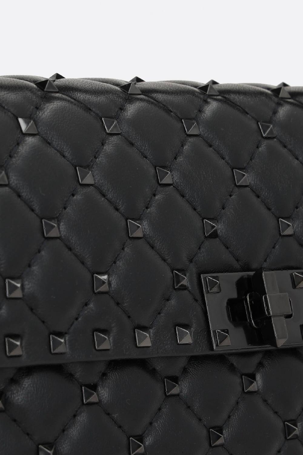 VALENTINO GARAVANI Borsa A Tracolla Rockstud Spike Media In Nappa Matelassé