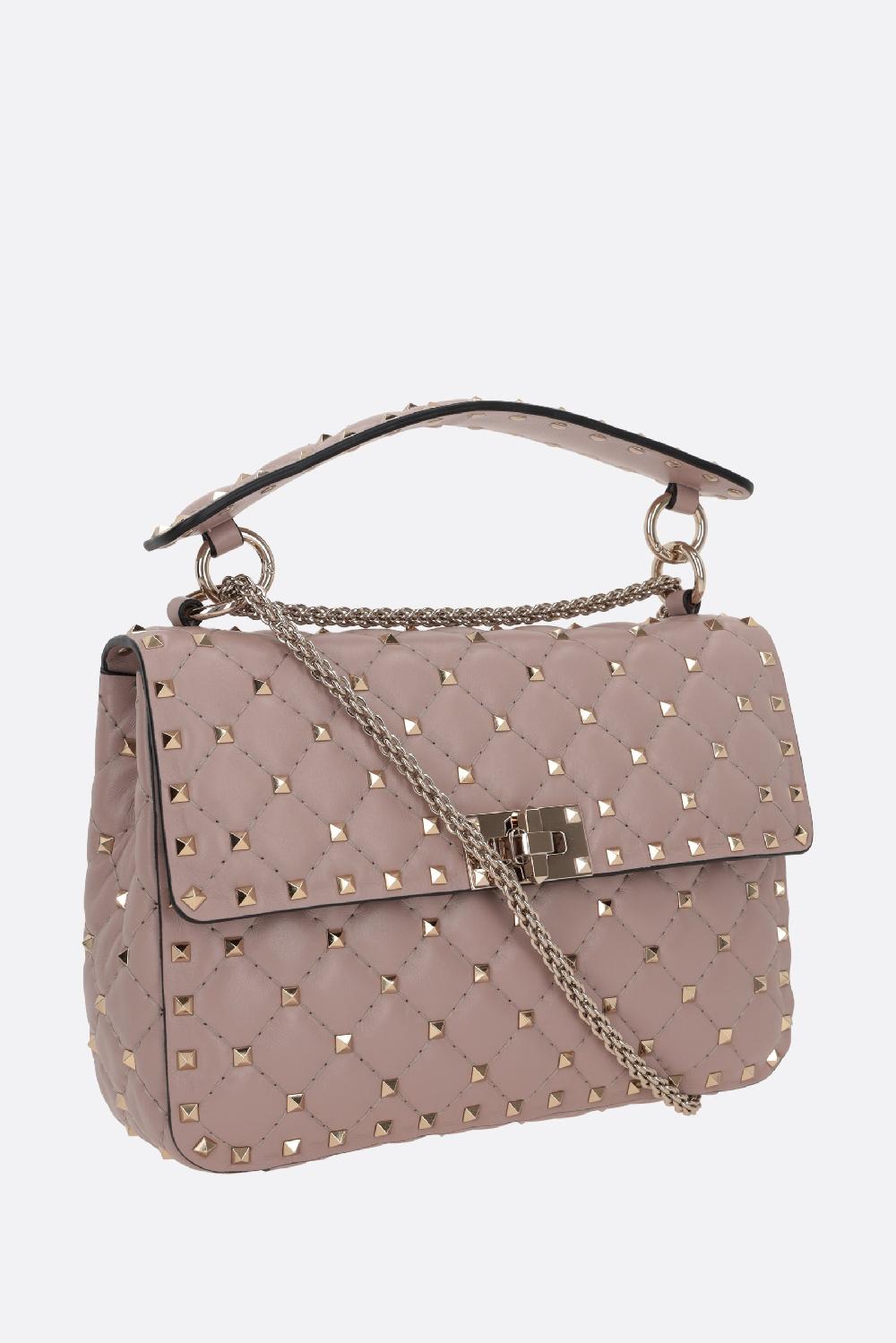 VALENTINO GARAVANI Borsa A Tracolla Rockstud Spike Media In Nappa Matelassé