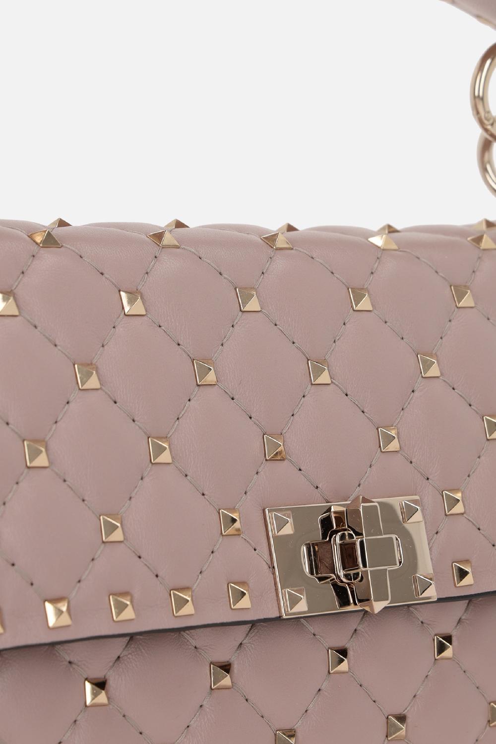 VALENTINO GARAVANI Borsa A Tracolla Rockstud Spike Media In Nappa Matelassé