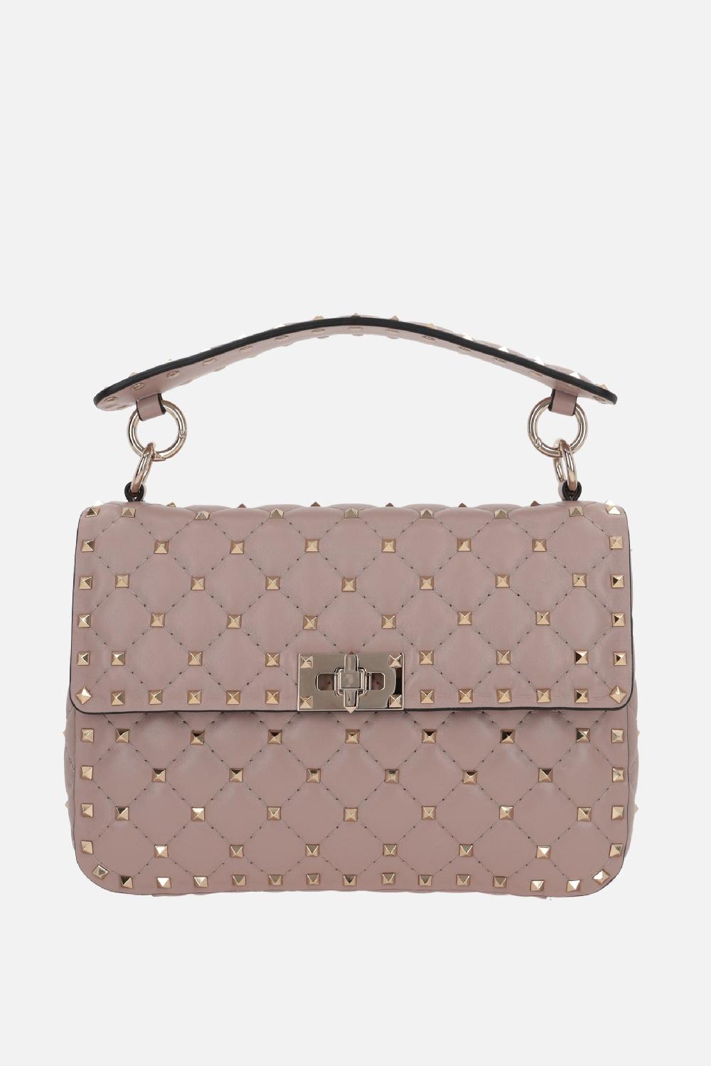 VALENTINO GARAVANI borsa a tracolla Rockstud Spike media in nappa matelassé