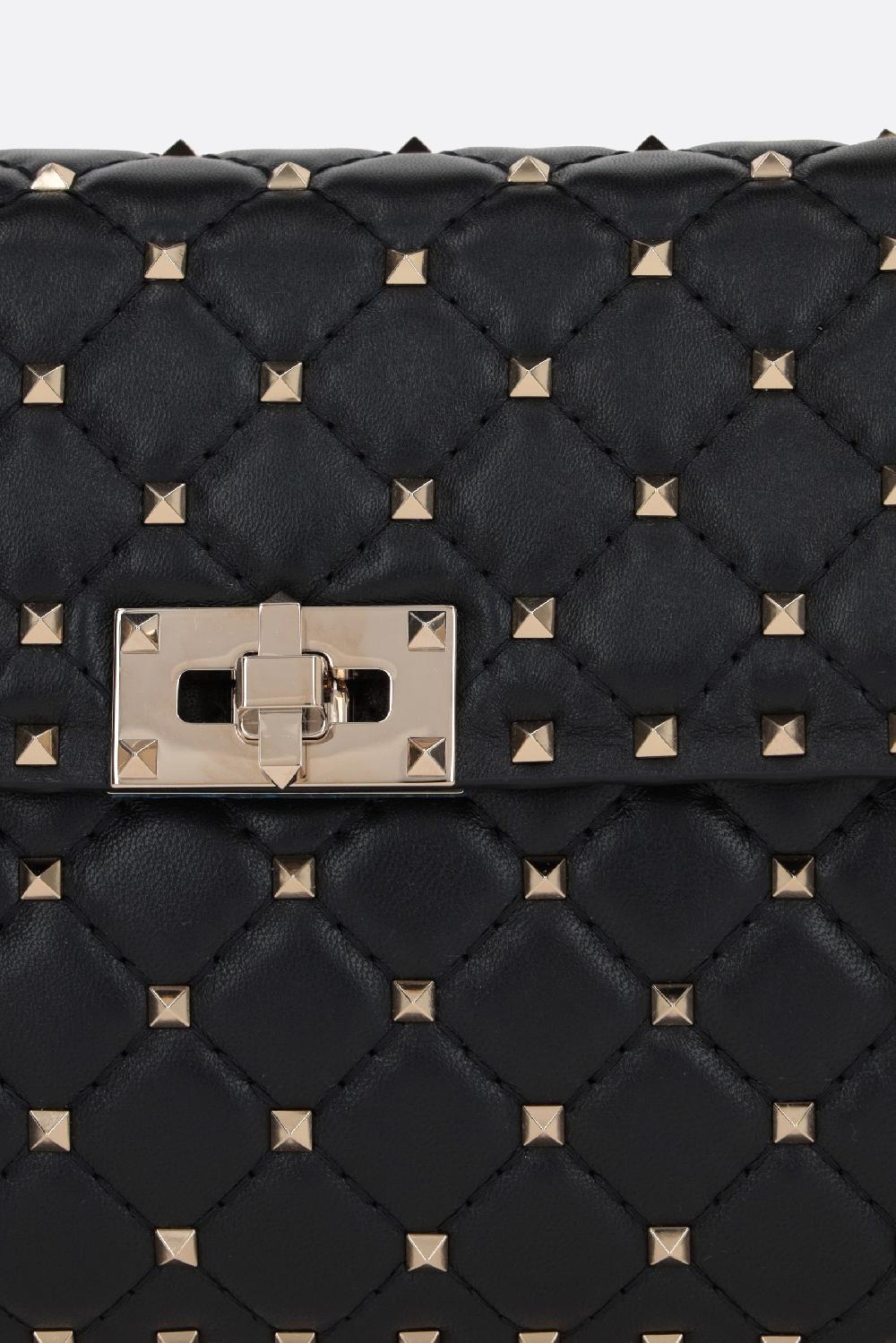 VALENTINO GARAVANI Borsa A Tracolla Rockstud Spike Media In Nappa Matelassé