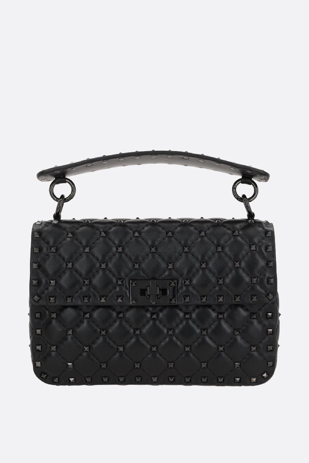 VALENTINO GARAVANI borsa a tracolla Rockstud Spike media in nappa matelassé