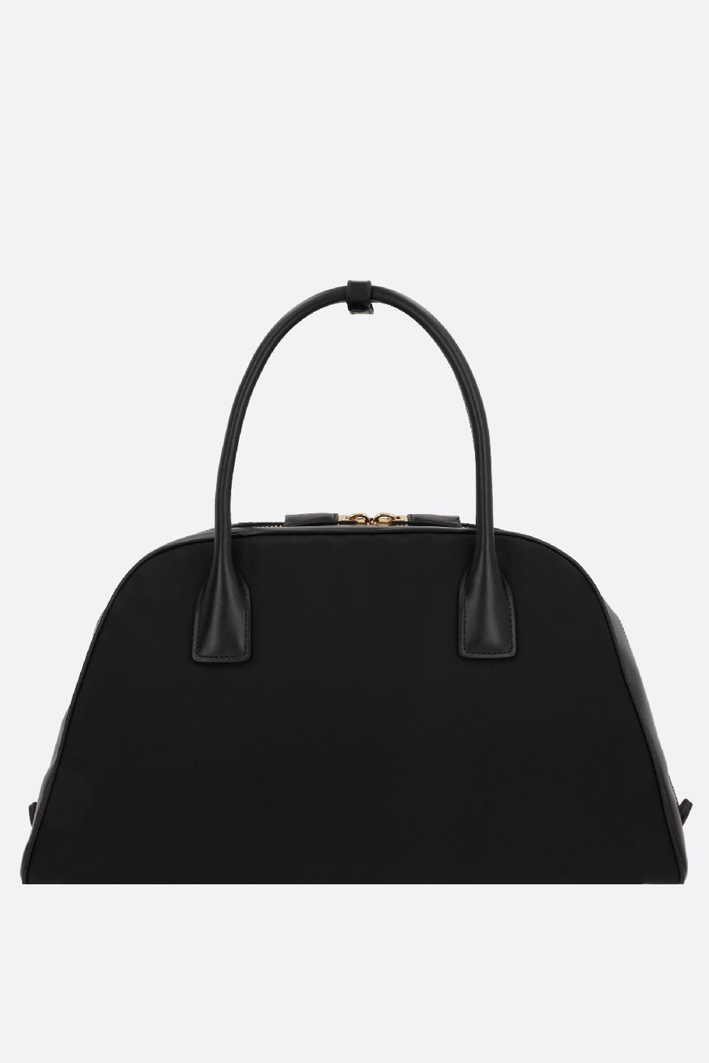 PRADA Borsa Bauletto Large In Re-Nylon E Pelle Liscia
