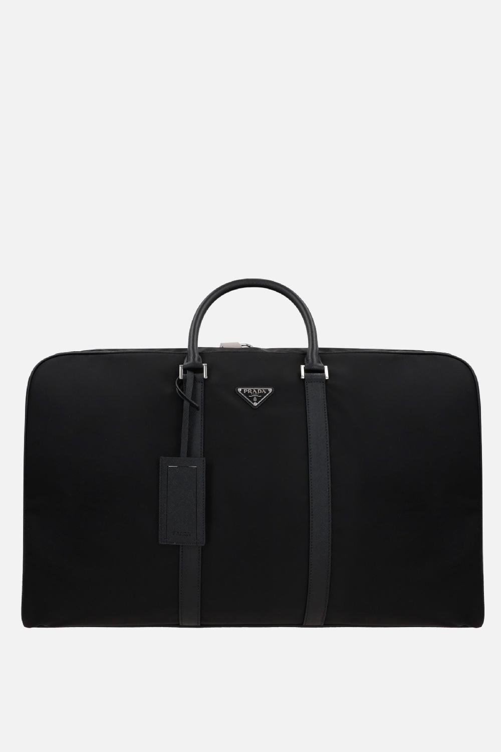 PRADA borsa da viaggio in Re-Nylon e pelle Saffiano