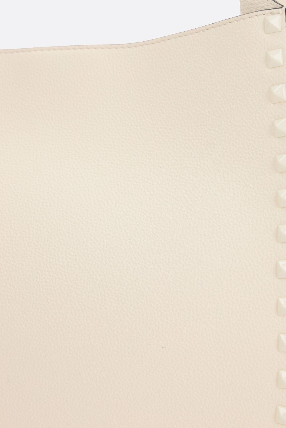 VALENTINO GARAVANI Borsa Hobo Rockstud In Pelle Martellata
