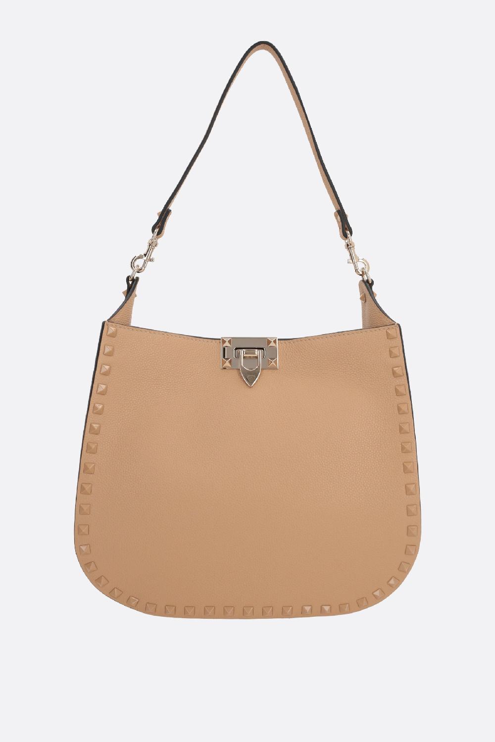 VALENTINO GARAVANI borsa hobo Rockstud in pelle martellata