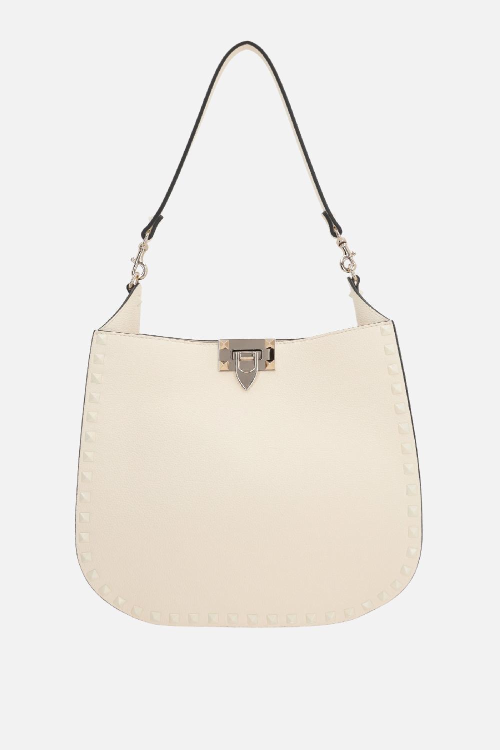 VALENTINO GARAVANI borsa hobo Rockstud in pelle martellata