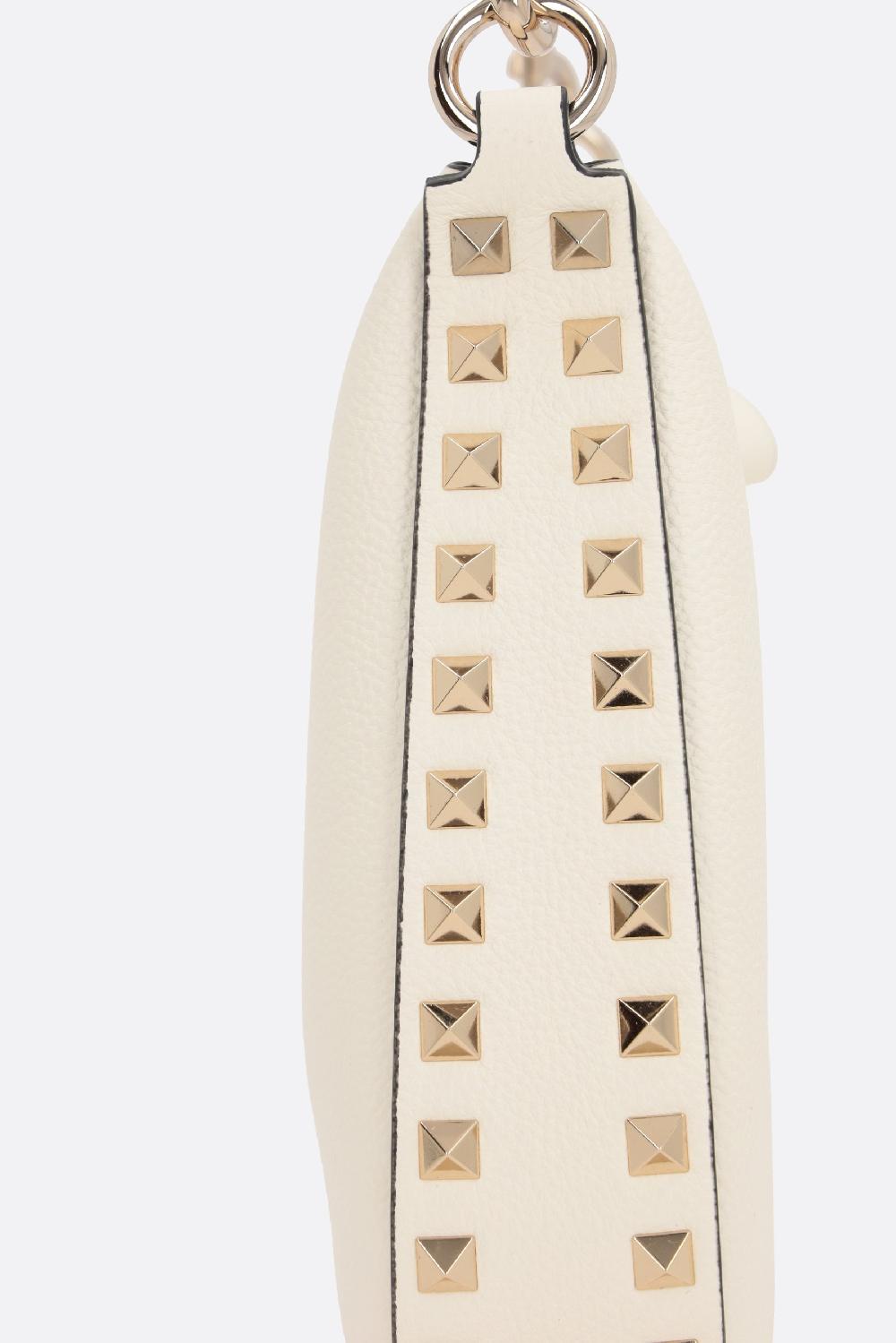 VALENTINO GARAVANI Borsa Hobo Rockstud Small In Pelle Martellata