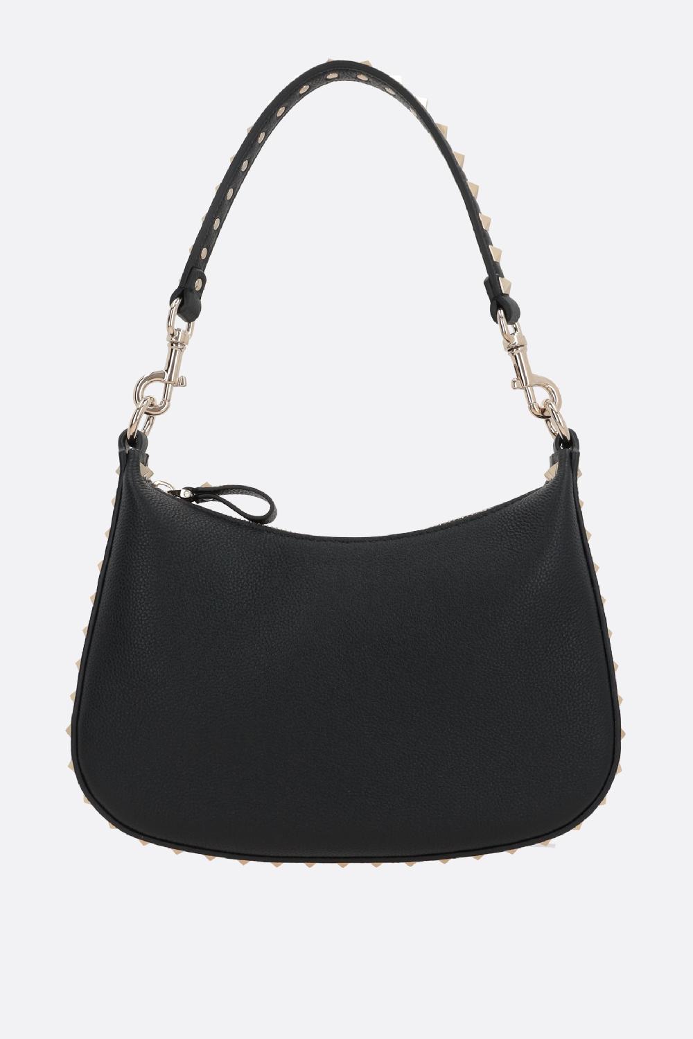 VALENTINO GARAVANI borsa hobo Rockstud small in pelle martellata