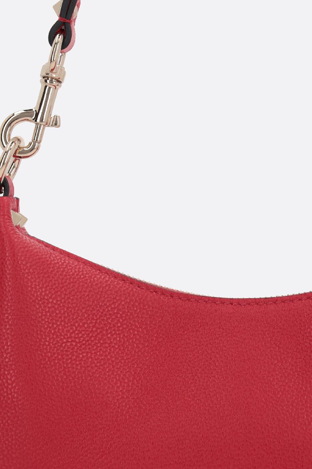 VALENTINO GARAVANI Borsa Hobo Rockstud Small In Pelle Martellata