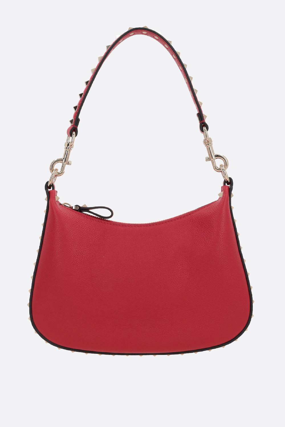 VALENTINO GARAVANI borsa hobo Rockstud small in pelle martellata