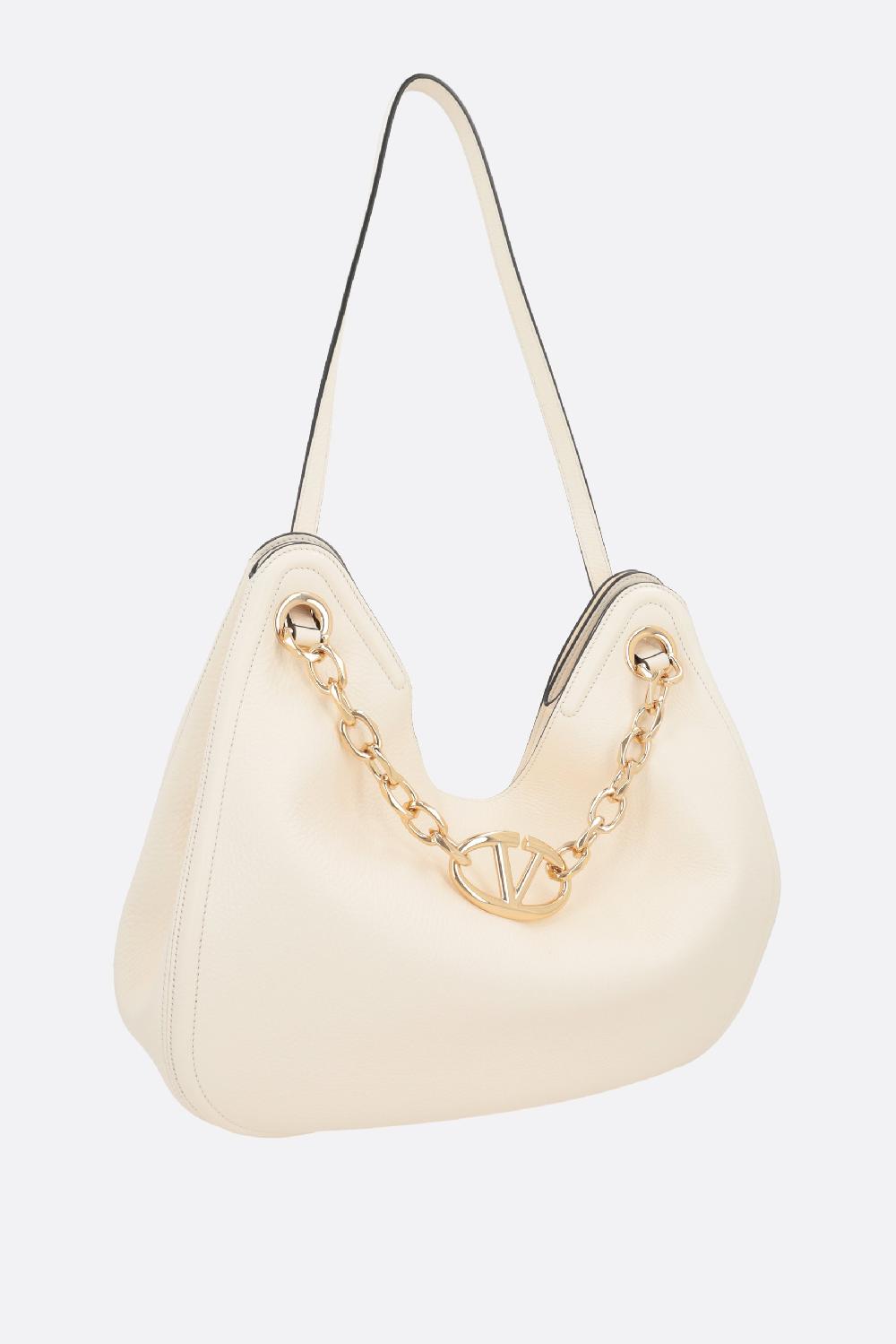VALENTINO GARAVANI Borsa Hobo VLogo Gate In Pelle Martellata