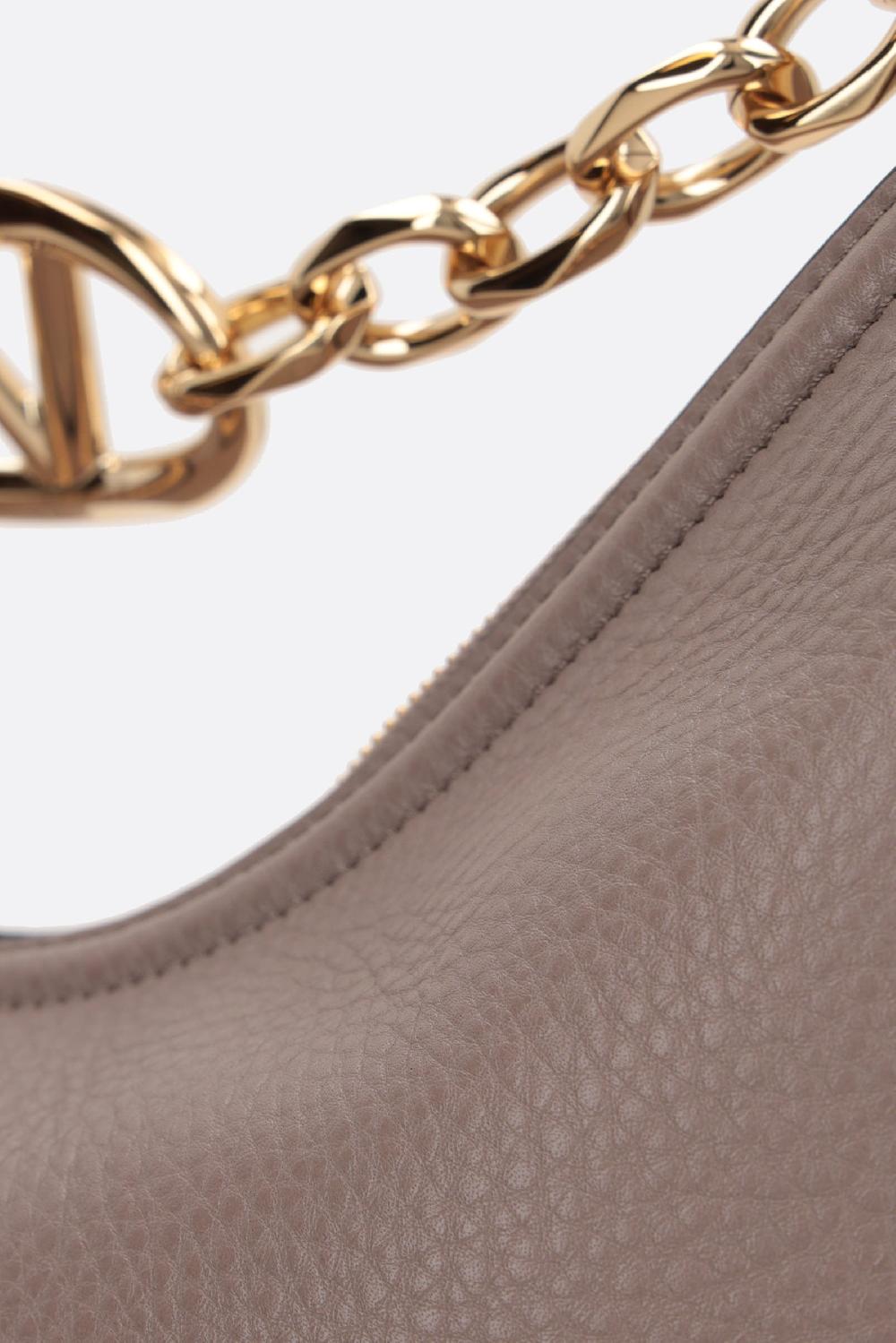 VALENTINO GARAVANI Borsa Hobo VLogo Moon Media In Pelle Martellata