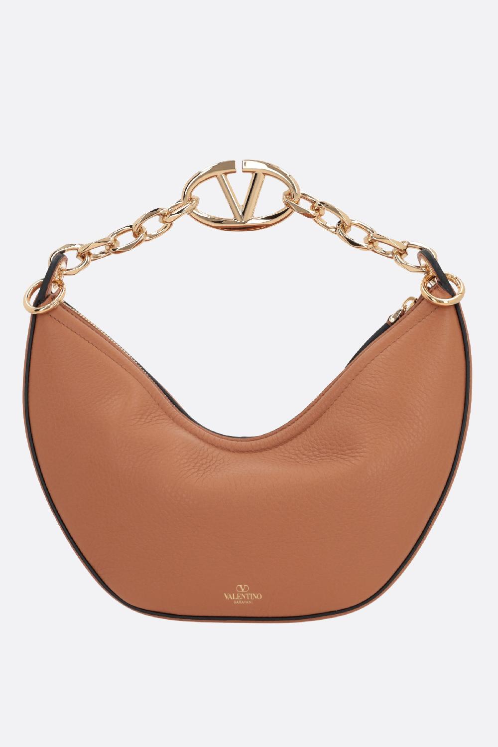 VALENTINO GARAVANI Borsa Hobo VLogo Moon Small In Pelle Martellata