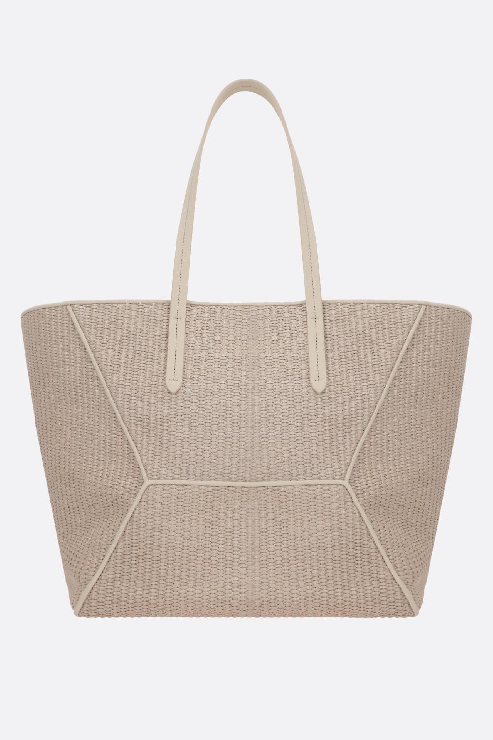 BRUNELLO CUCINELLI borsa shopping in rafia sintetica con monile