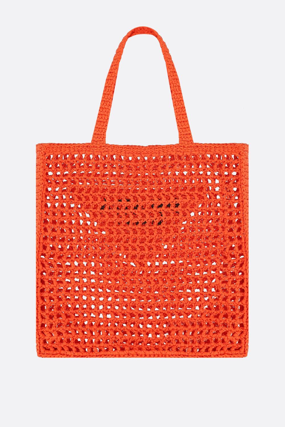 PRADA Borsa Shopping In Rafia Sintetica Ricamo Logo