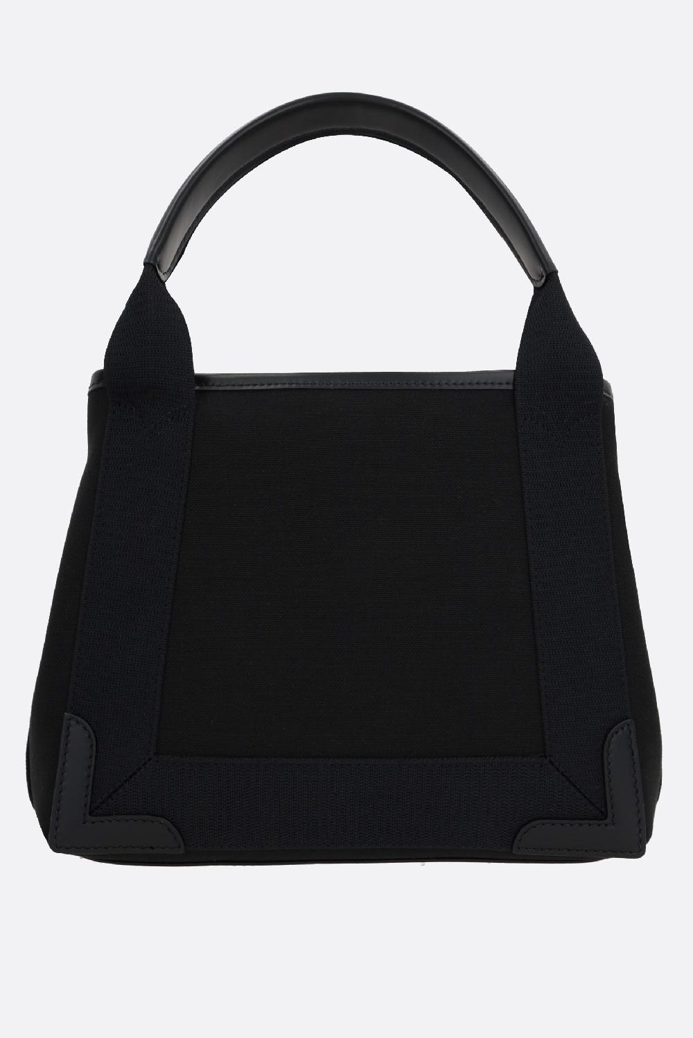 BALENCIAGA Borsa Tote Cabas Navy XS In Canvas E Pelle Liscia