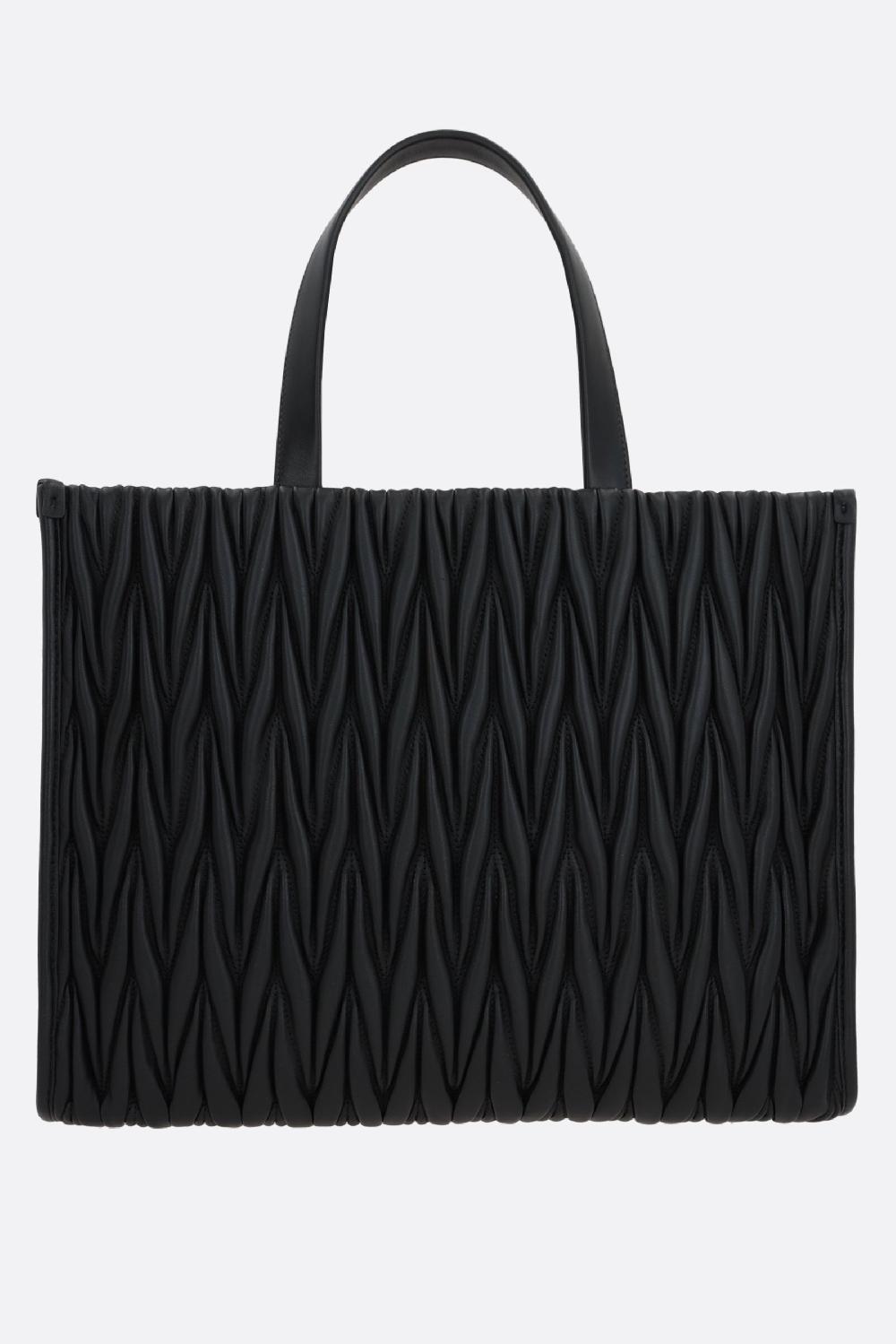 MIU MIU Borsa Tote Large In Nappa Matelassé Con Logo