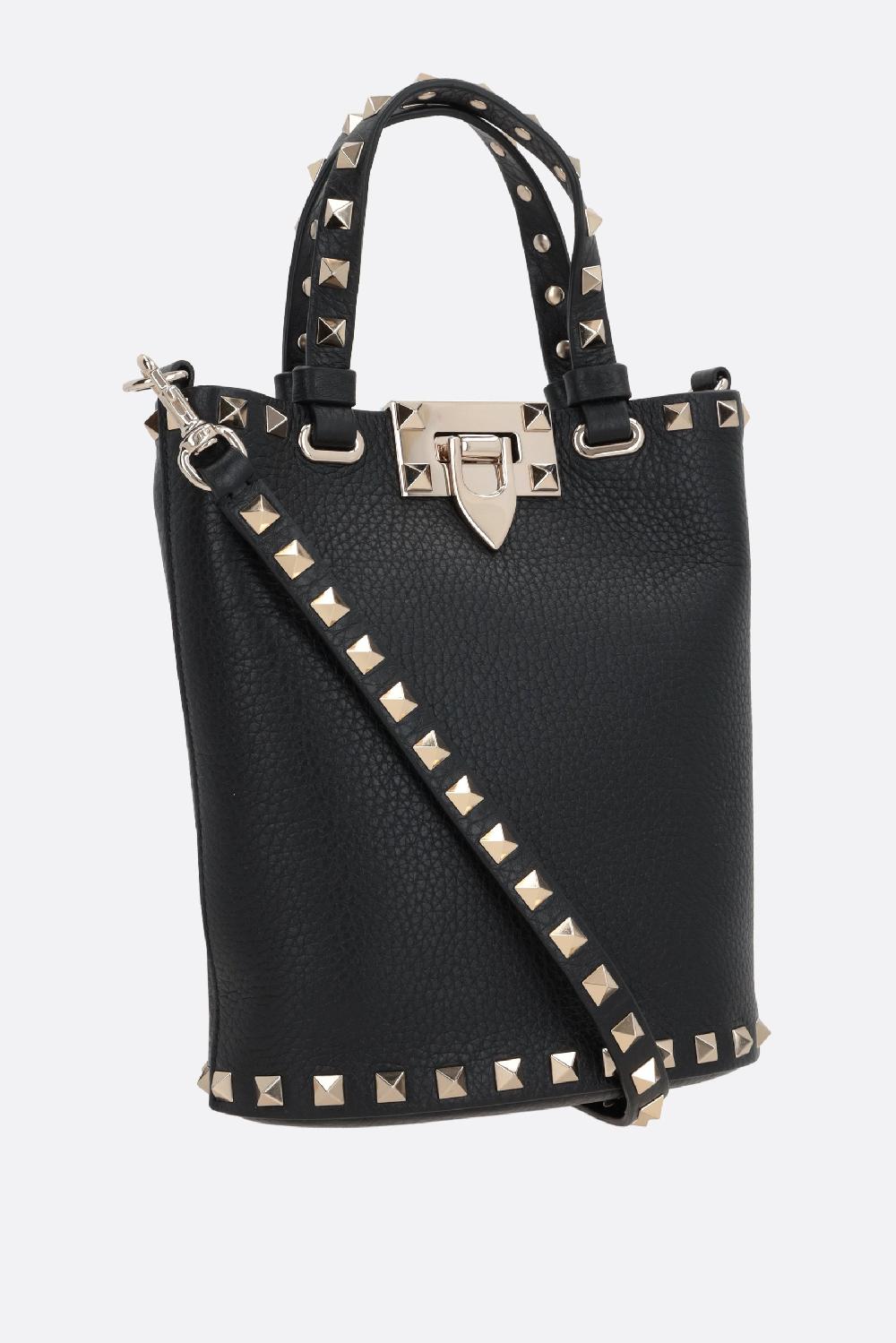 VALENTINO GARAVANI Borsa Tote Rockstud Mini In Pelle Martellata
