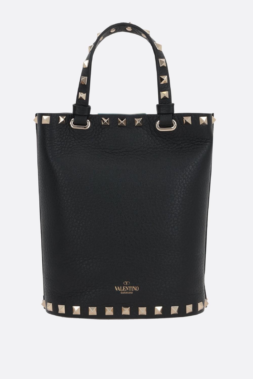 VALENTINO GARAVANI Borsa Tote Rockstud Mini In Pelle Martellata