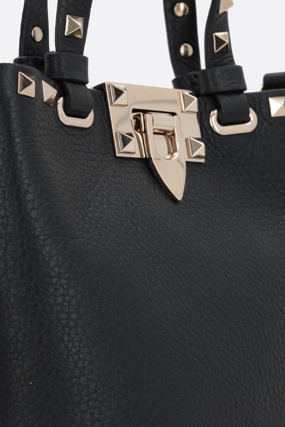 VALENTINO GARAVANI Borsa Tote Rockstud Mini In Pelle Martellata