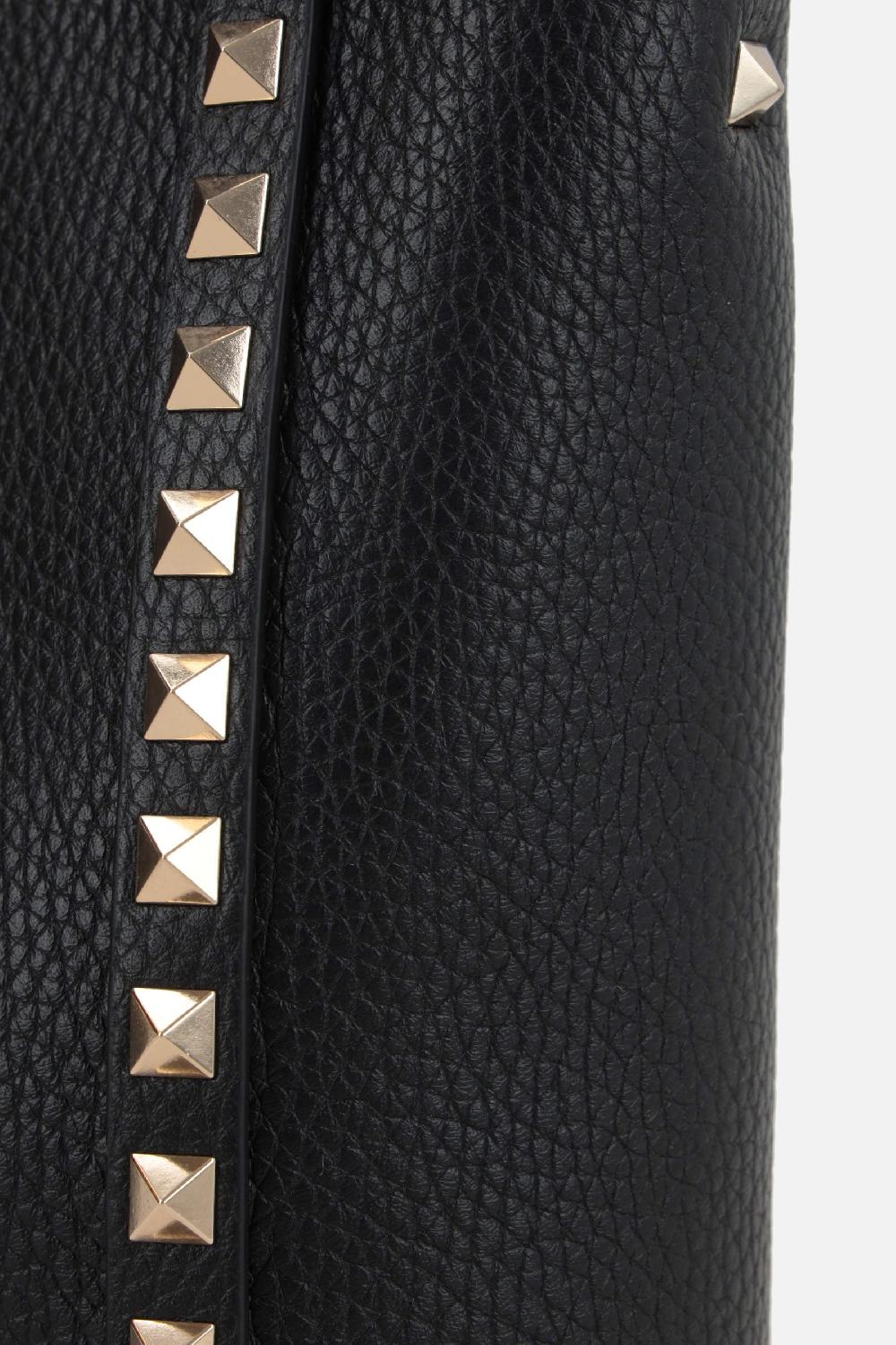 VALENTINO GARAVANI Borsa Tote Rockstud Mini In Pelle Martellata