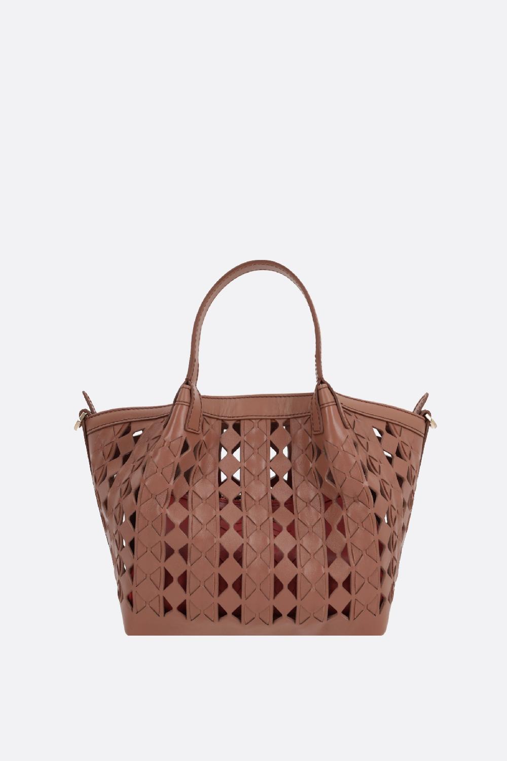 SERAPIAN Borsa Tote Secret Mini In Nappa Mosaico See Through