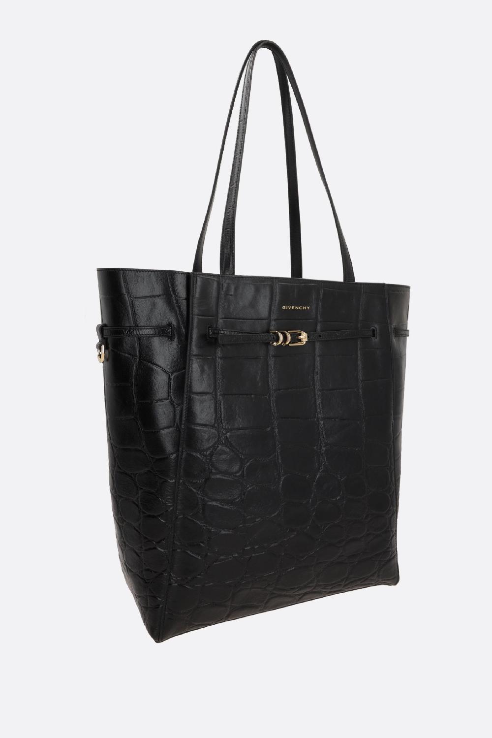 GIVENCHY Borsa Voyou Media In Pelle Stampa Coccodrillo