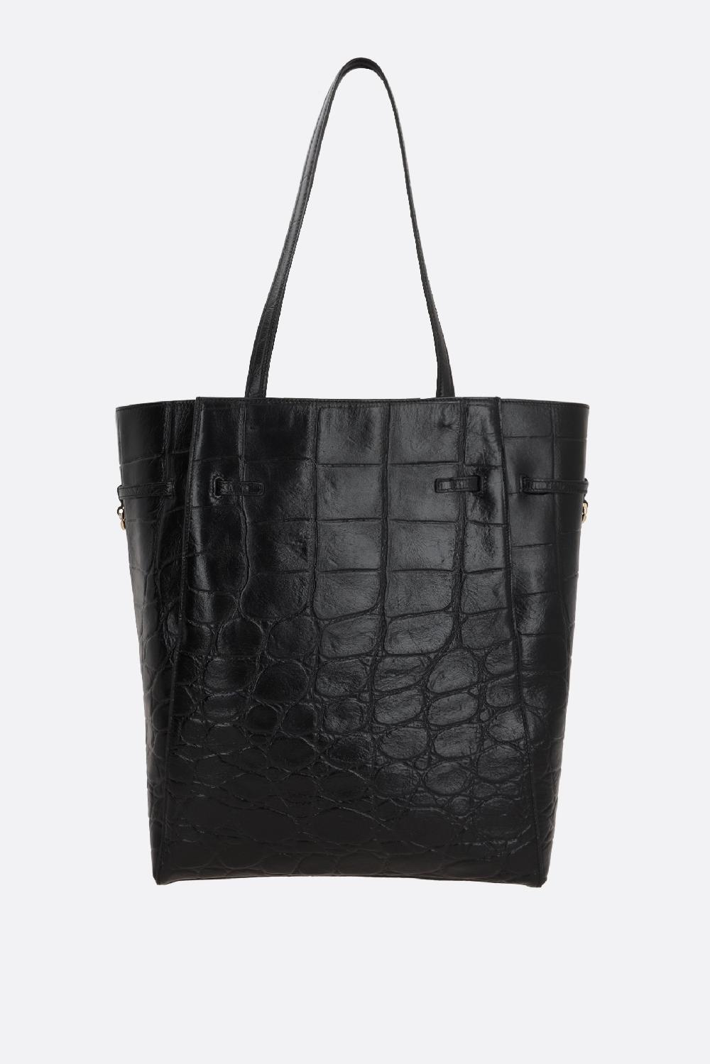 GIVENCHY Borsa Voyou Media In Pelle Stampa Coccodrillo