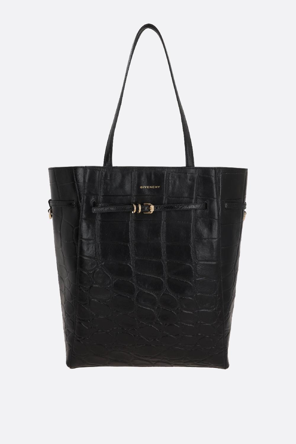 GIVENCHY borsa Voyou media in pelle stampa coccodrillo