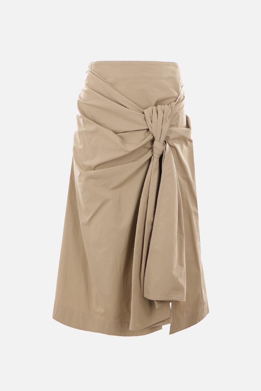 BOTTEGA VENETA gonna in popeline con nodo