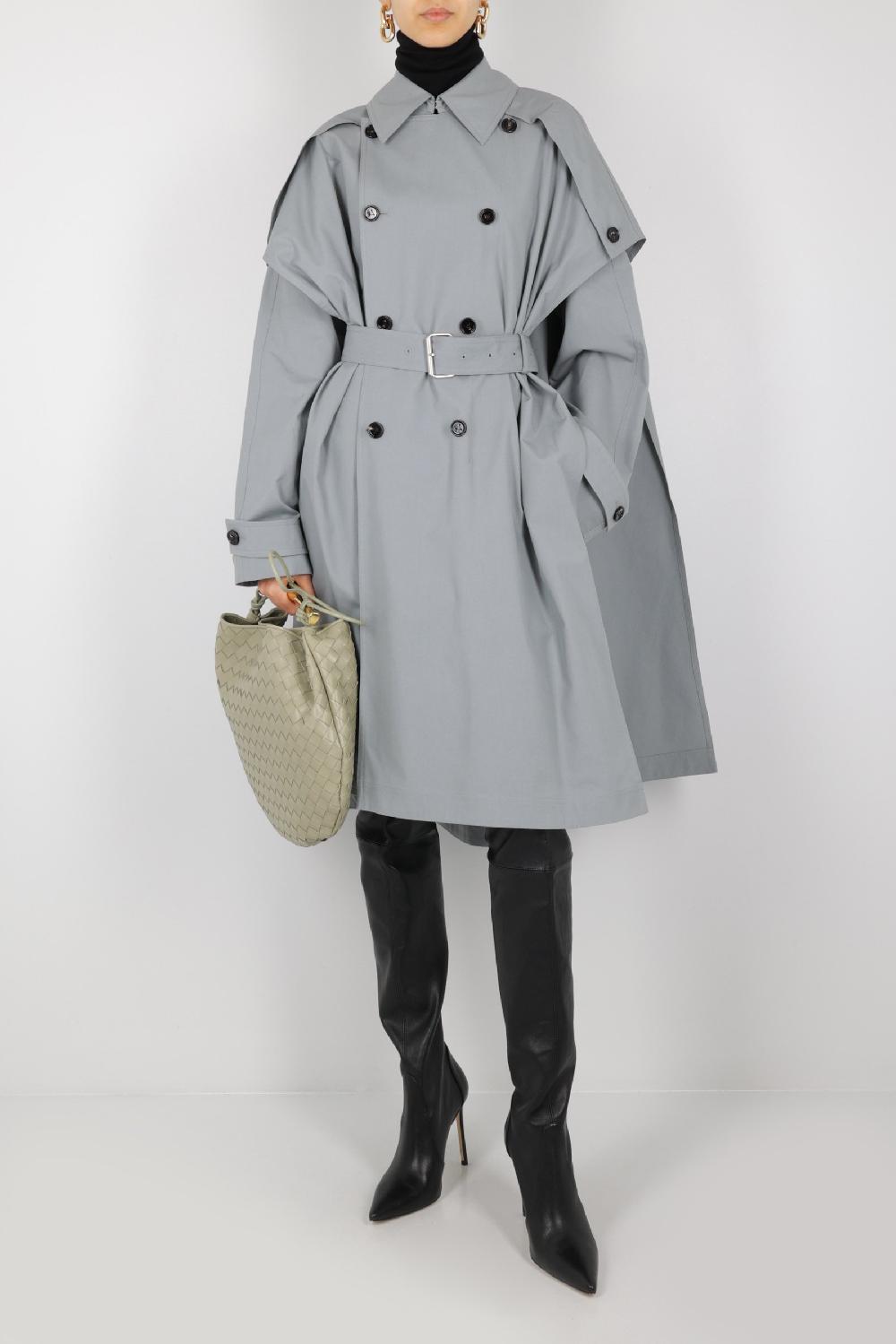 BOTTEGA VENETA Trench In Canvas Di Cotone Compatto