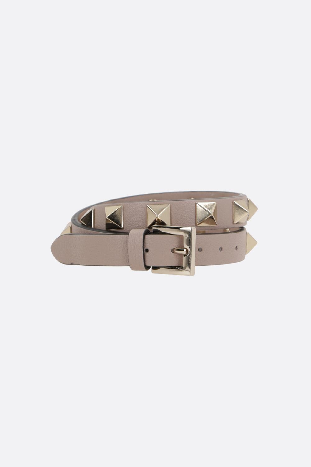 VALENTINO GARAVANI Bracciale A Doppio Giro Rockstud In Pelle Liscia