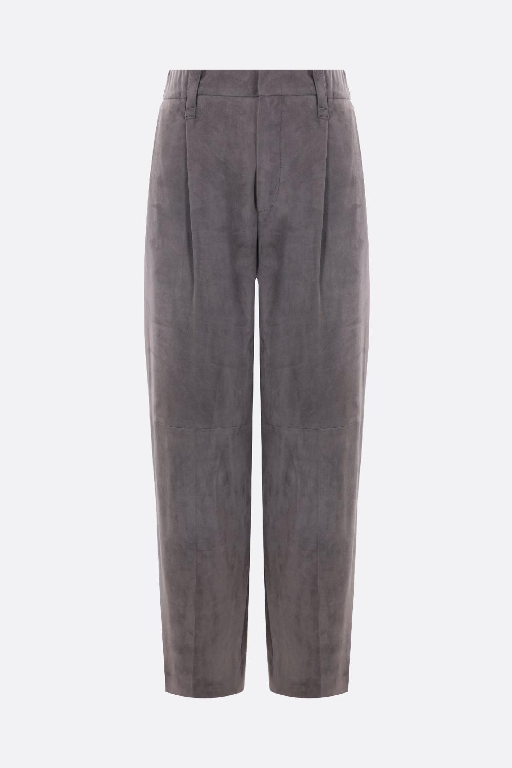 BRUNELLO CUCINELLI pantalone baggy-fit in suede