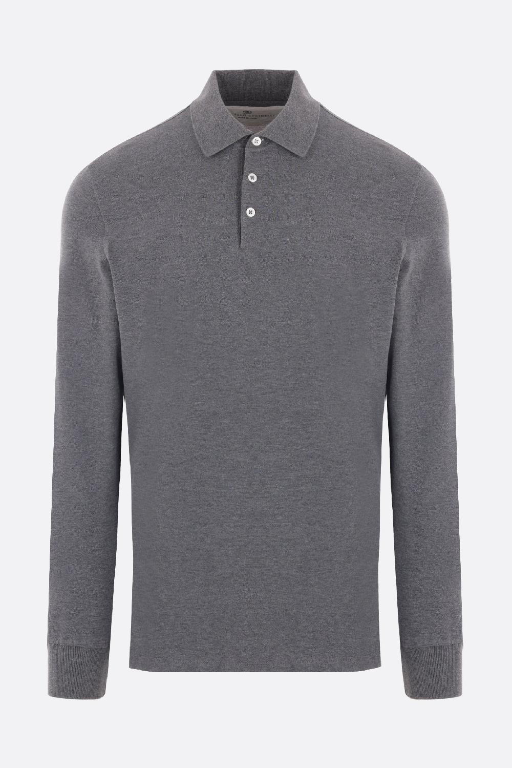 BRUNELLO CUCINELLI polo a maniche lunghe in piquet