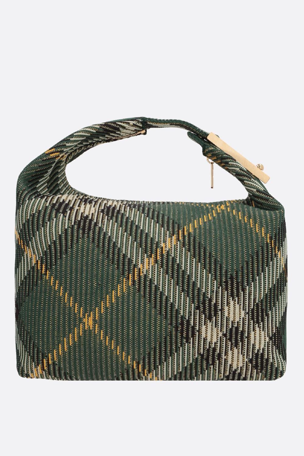 BURBERRY Borsa A Mano Peg Media In Maglia Tecnica