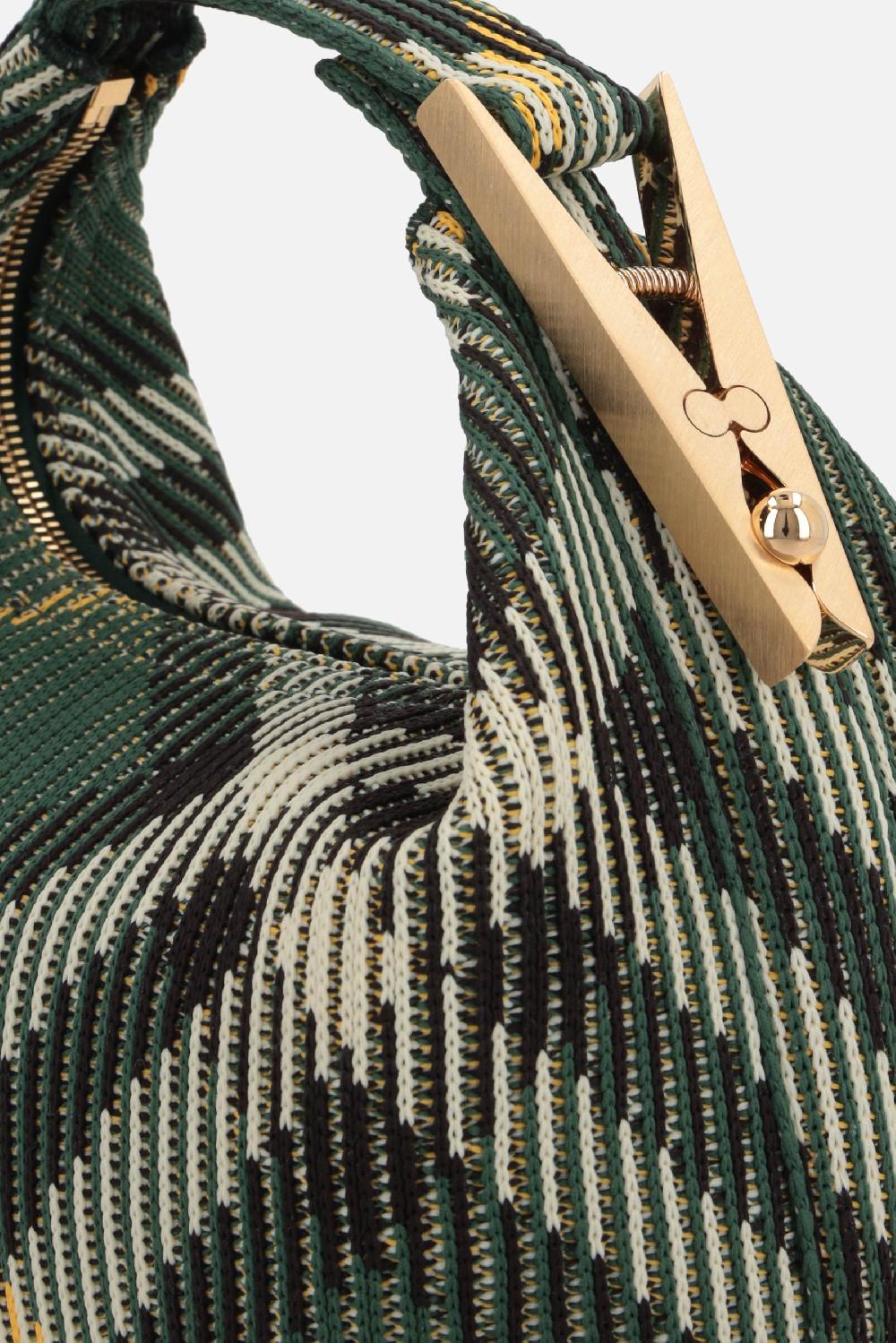 BURBERRY Borsa A Mano Peg Mini In Maglia Tecnica