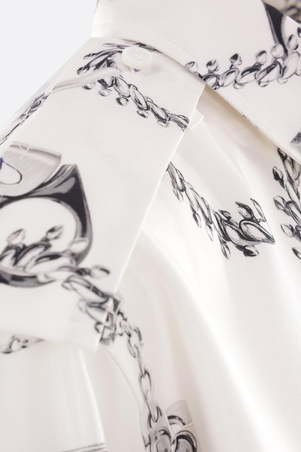 BURBERRY Camicia In Seta Stampa Knight