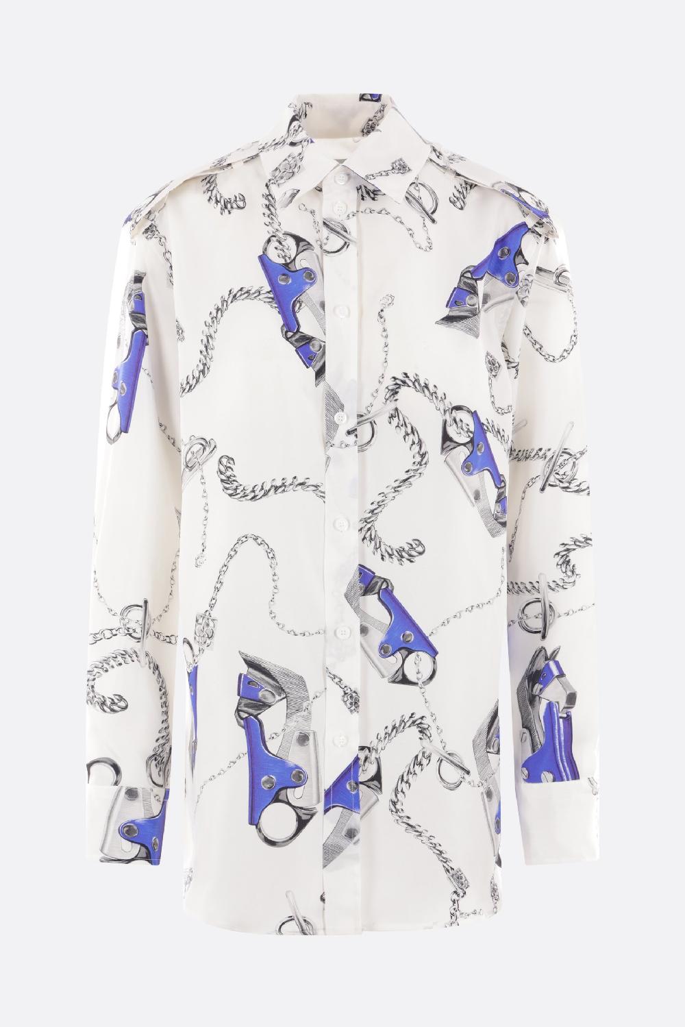 BURBERRY camicia in seta stampa Knight