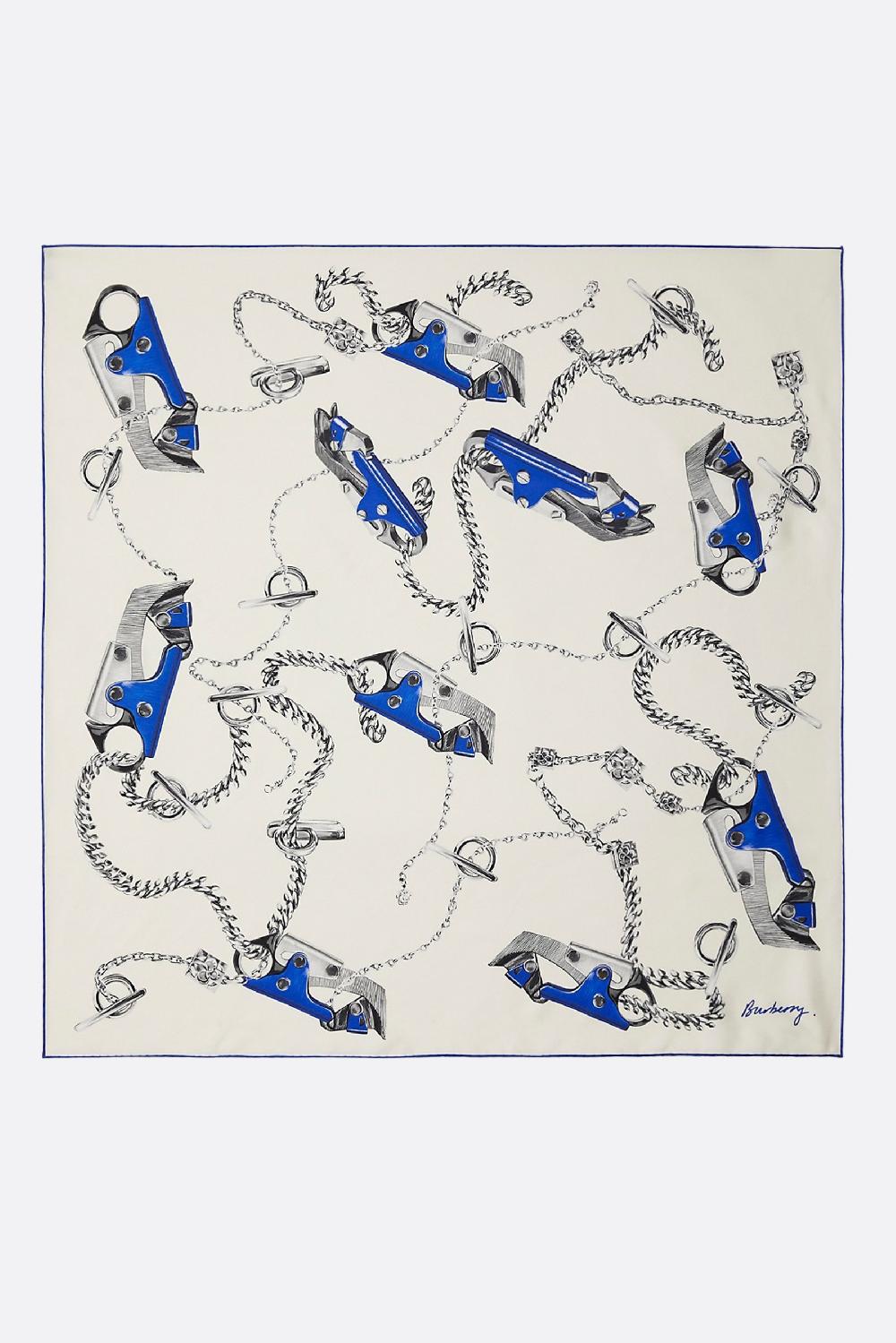 BURBERRY Foulard In Seta Stampa Knight