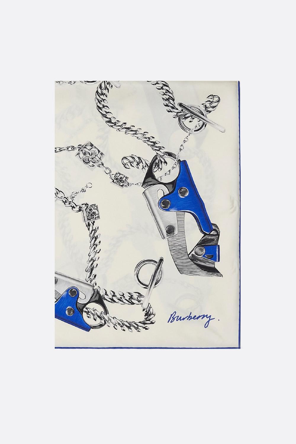 BURBERRY foulard in seta stampa Knight