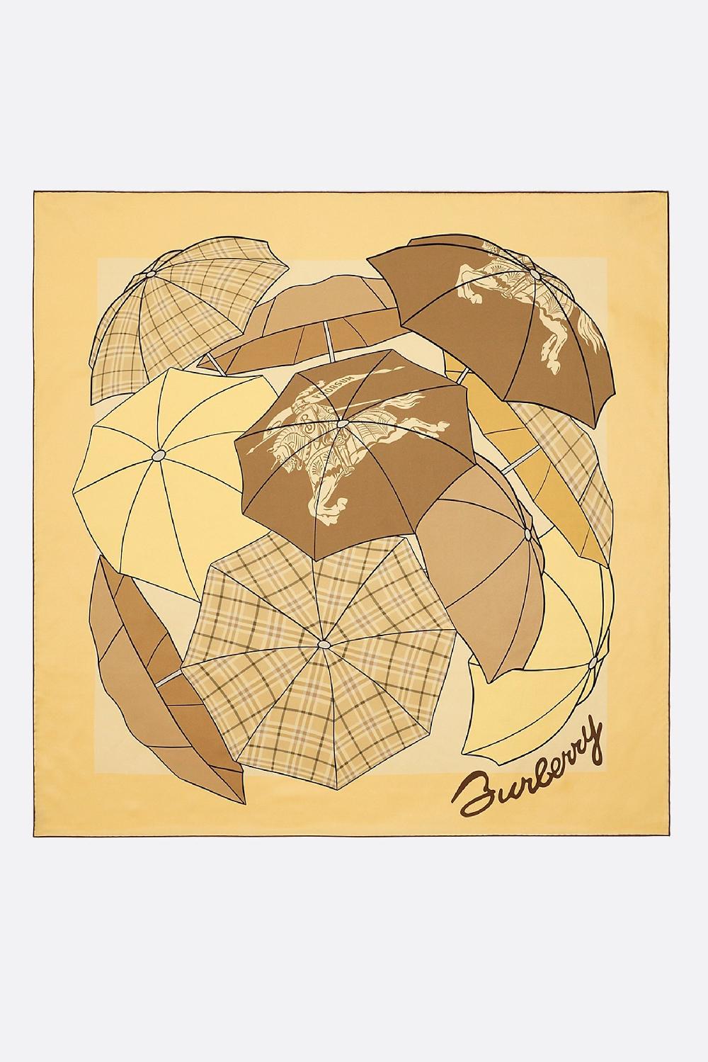 BURBERRY Foulard In Seta Stampa Ombrelli